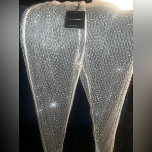 Sheer rhinestone pants from JLUXLABEL